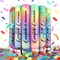 6PCS 12" Multicolor Biodegradable Confetti Cannons – Party Poppers for Celebrations